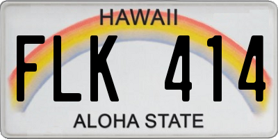 HI license plate FLK414