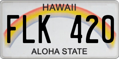 HI license plate FLK420