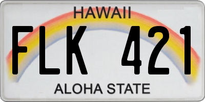 HI license plate FLK421