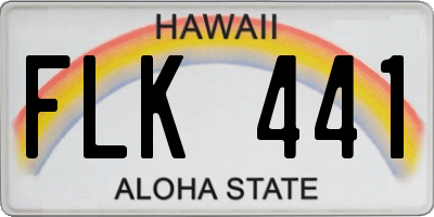 HI license plate FLK441