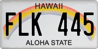 HI license plate FLK445