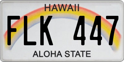 HI license plate FLK447
