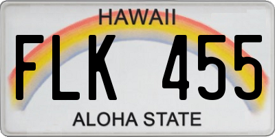 HI license plate FLK455