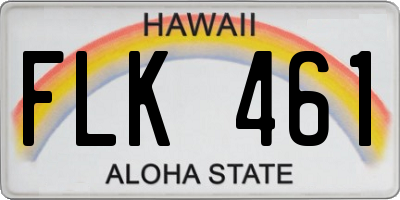 HI license plate FLK461
