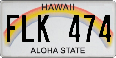 HI license plate FLK474