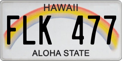 HI license plate FLK477