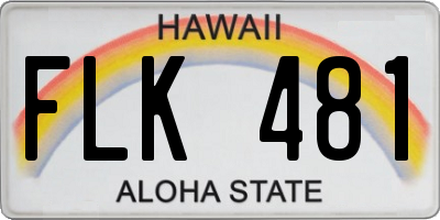 HI license plate FLK481