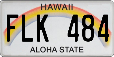 HI license plate FLK484