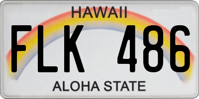 HI license plate FLK486