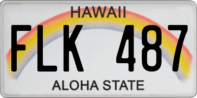 HI license plate FLK487