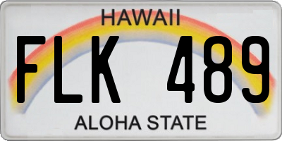 HI license plate FLK489