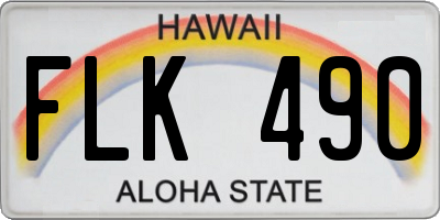 HI license plate FLK490