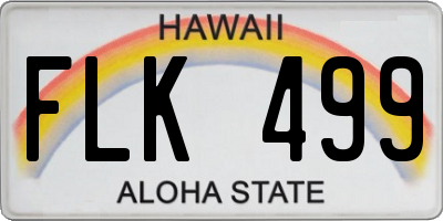 HI license plate FLK499