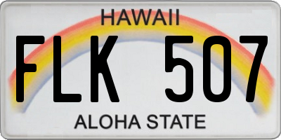 HI license plate FLK507