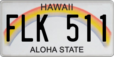 HI license plate FLK511