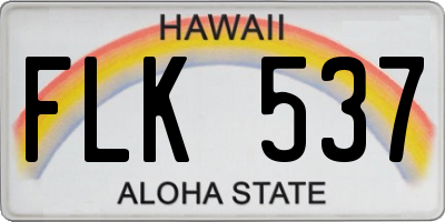 HI license plate FLK537