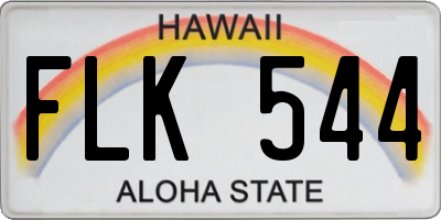 HI license plate FLK544