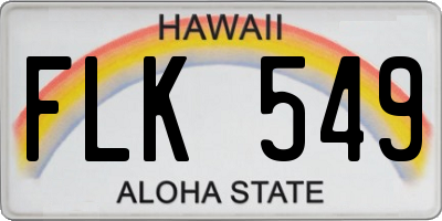 HI license plate FLK549