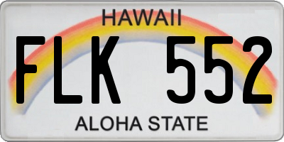 HI license plate FLK552