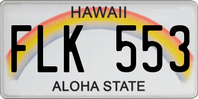 HI license plate FLK553