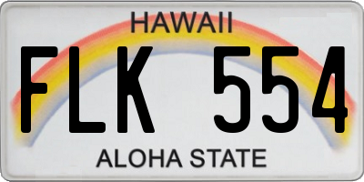 HI license plate FLK554