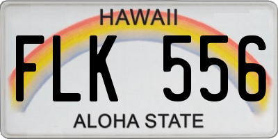 HI license plate FLK556