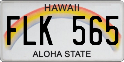 HI license plate FLK565