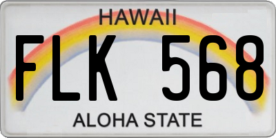 HI license plate FLK568