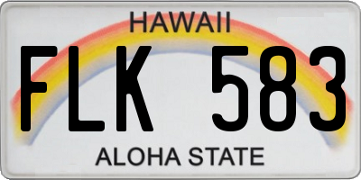 HI license plate FLK583