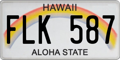 HI license plate FLK587