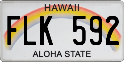 HI license plate FLK592