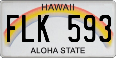 HI license plate FLK593