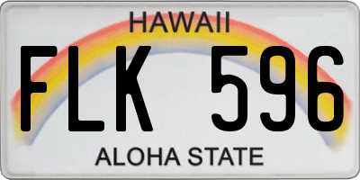 HI license plate FLK596