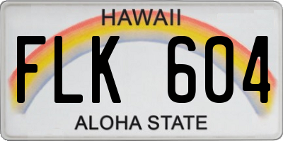 HI license plate FLK604