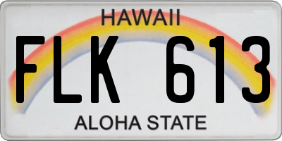 HI license plate FLK613
