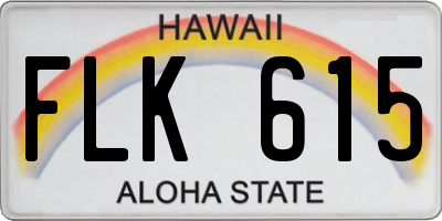 HI license plate FLK615