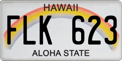 HI license plate FLK623