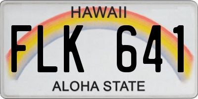 HI license plate FLK641