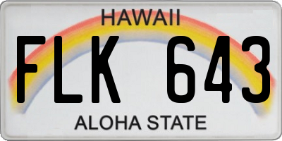 HI license plate FLK643