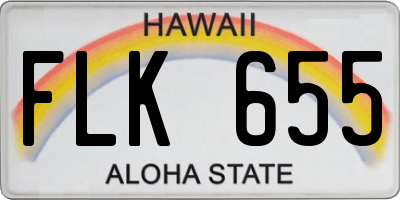 HI license plate FLK655