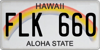 HI license plate FLK660