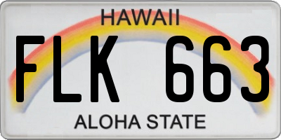 HI license plate FLK663