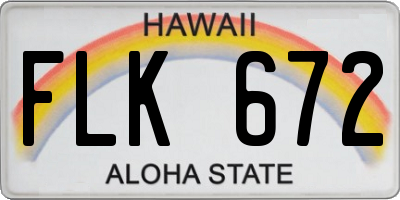 HI license plate FLK672