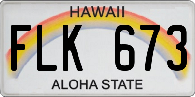HI license plate FLK673