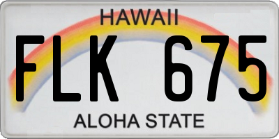 HI license plate FLK675