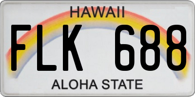 HI license plate FLK688