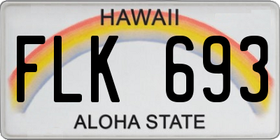 HI license plate FLK693