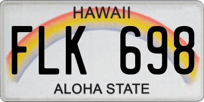 HI license plate FLK698
