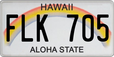 HI license plate FLK705