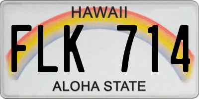 HI license plate FLK714